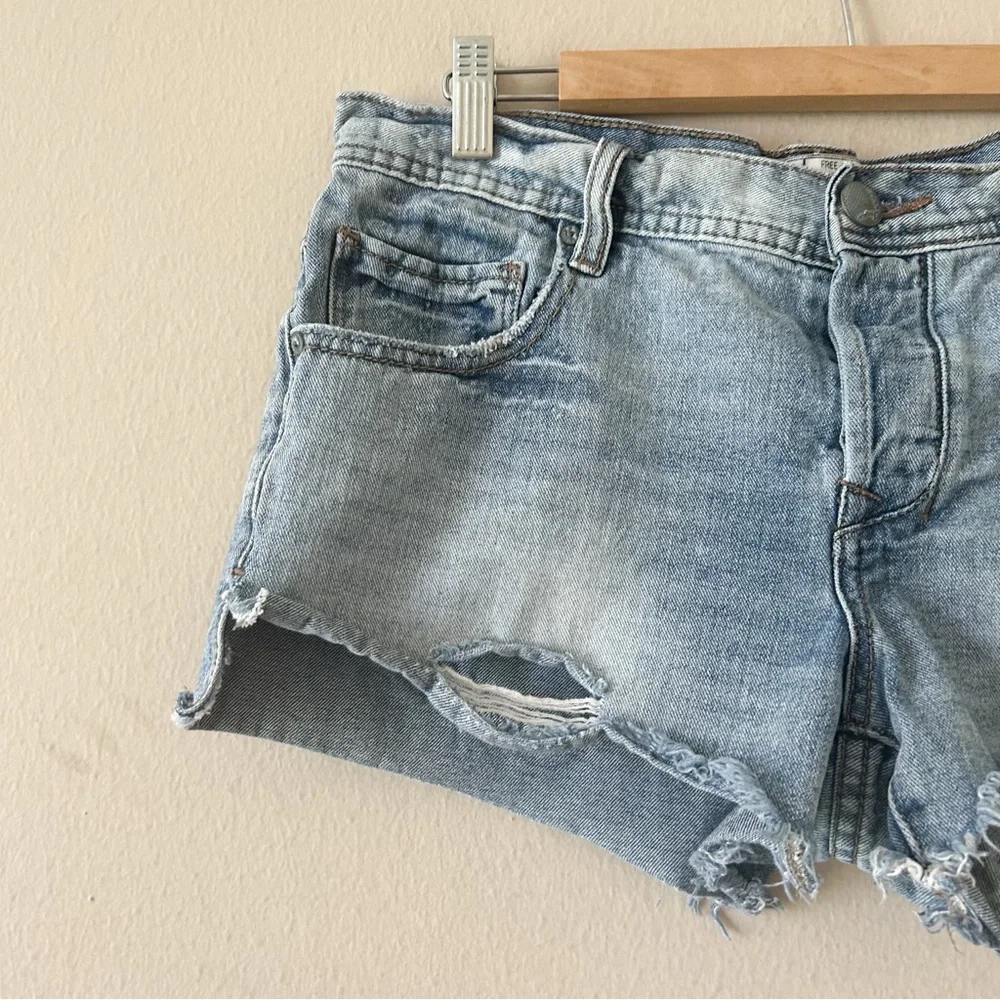 Free People Uptown Distressed Denim Shorts
